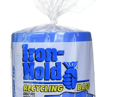 Iron Hold Tall Kitchen Blue Recycling Bags – 13 Gallon – 30 Count Supply