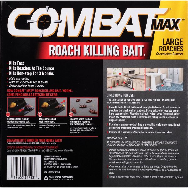 Combat Max Large Roach Killing Bait Stations, 8 ct Online Sale