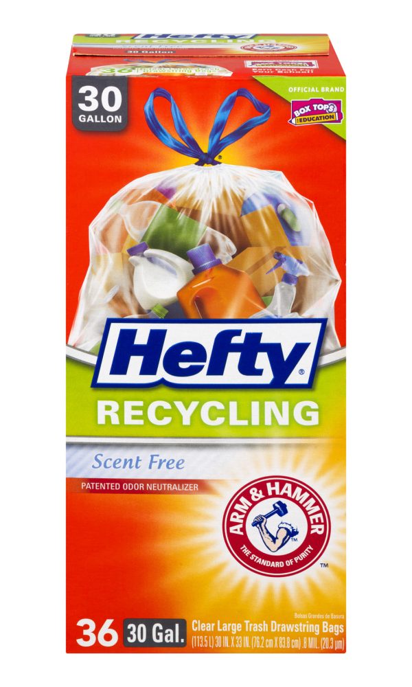 Hefty Clear Drawstring Recycling Trash Bags – 30 Gallon – 36 Count Fashion