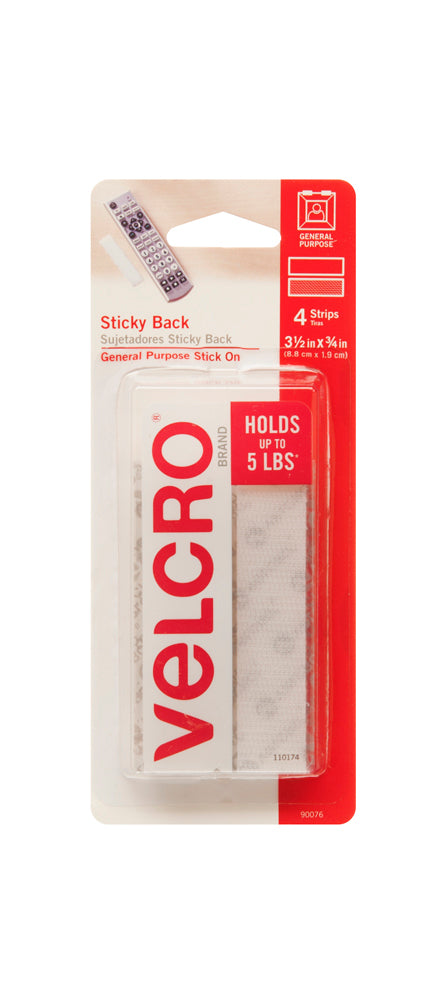 VELCRO® General Purpose Sticky Back Strips – White – 5lb – Pack of 4 Online now