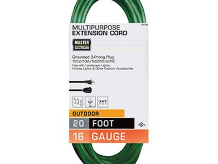 Multi Purpose Indoor Outdoor Extension Cord - Green - 20  Cheap