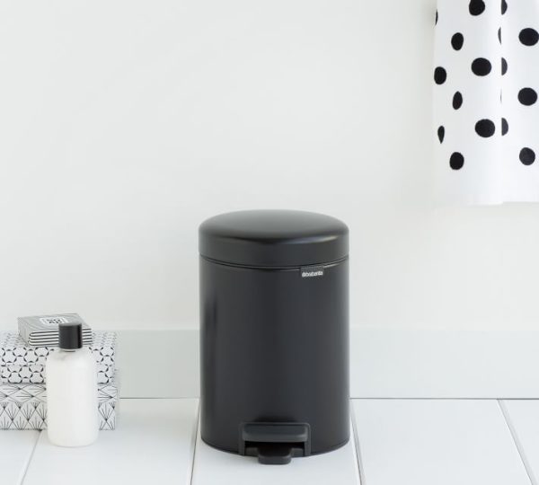 Brabantia NewIcon Step Trash Can – Matt Black – 0.8 Gal Hot on Sale