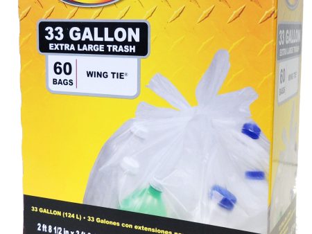 Ruffies Pro Wing Tie Extra Large Trash Bags – 33 Gallon – 60 Count Sale