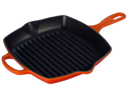 Le Creuset Signature Square Skillet Grill – 10 1 4  – Flame Cheap