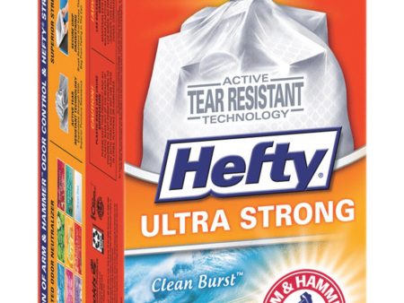 Hefty Ultra Strong Clean Burst Odor Neutralizing Drawstring Tall Kitchen Trash Bags – 13 Gallon – 40 Count Supply