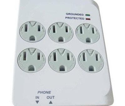 6 Outlet Surge Tap – 1200 Joules – White Online now