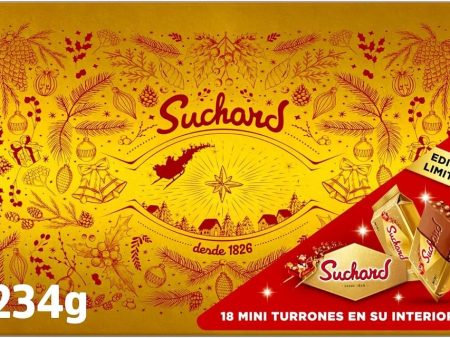 Suchard Mini Tabletas de Turrón de Chocolate con Arroz Inflado Lata Edición Especial Navidad Embalaje Deteriorado (Cad: 10 06 2025) Discount