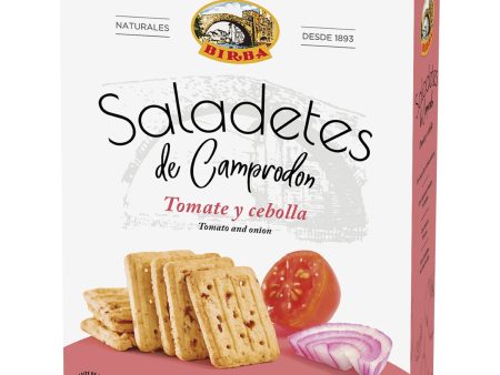 Birba Galletas de aperitivo de tomate y cebolla saladetes de Camprodón estuche 150 g (Caducidad: 30-04-2025) Discount