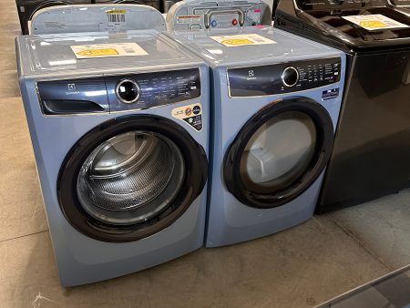 GLACIER BLUE LAUNDRY SET FRONT LOAD WASHER ELECTRIC DRYER WAS13475 DRY12675 Online Hot Sale